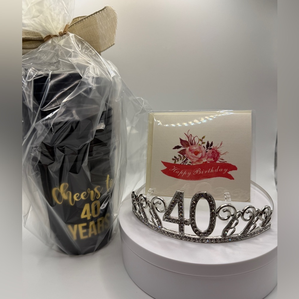 40th Birthday Ultimate Celebration Bundle | Tiara, 12 Cups & Gift Card